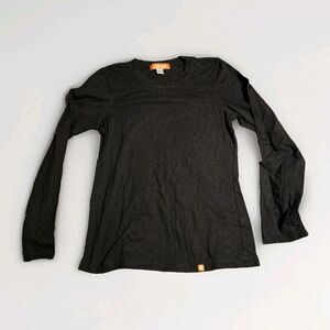 Women's Black Floral Leopard Print Underscrub Tee by Orange Standard Size Medium